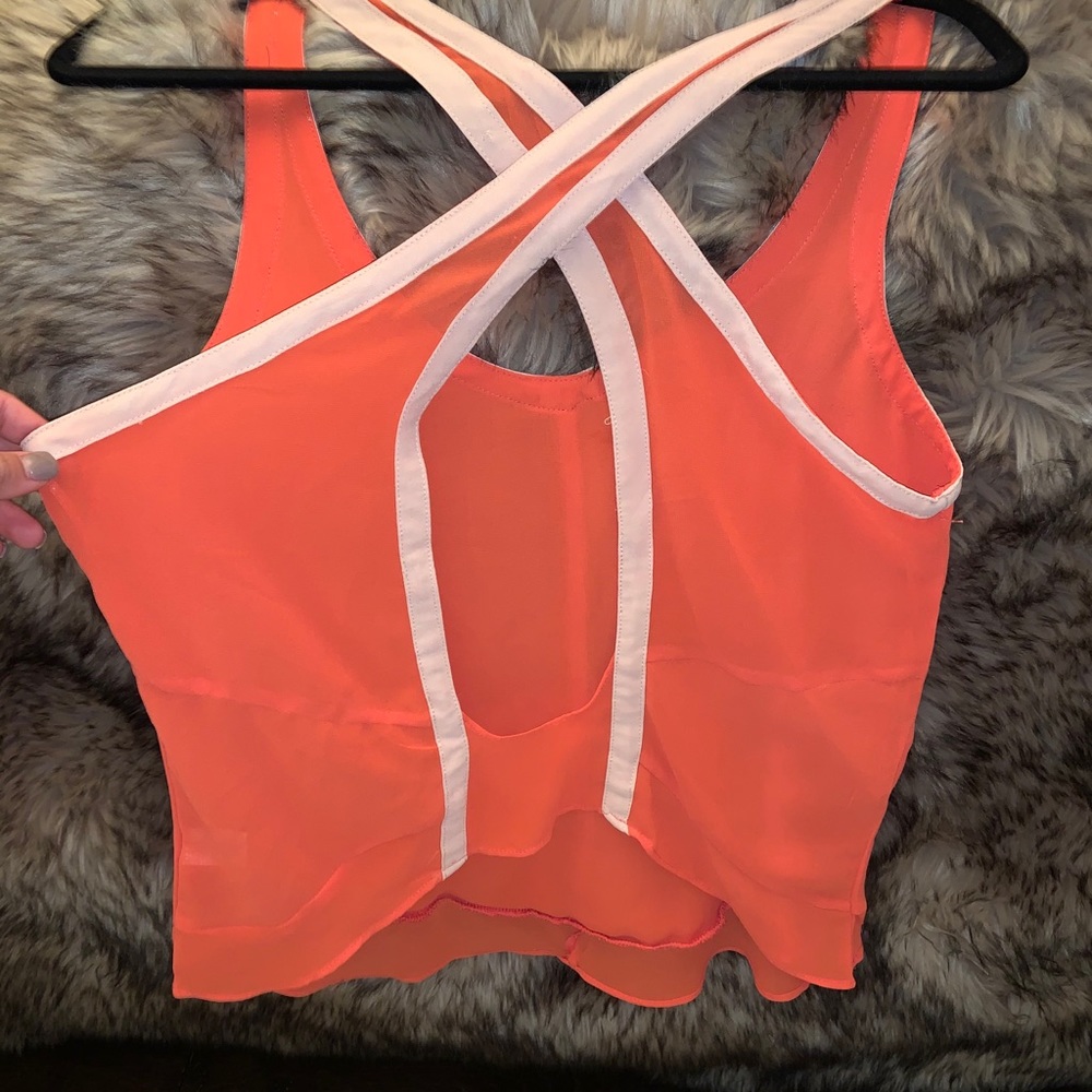Salmon and cream open back boutique tank